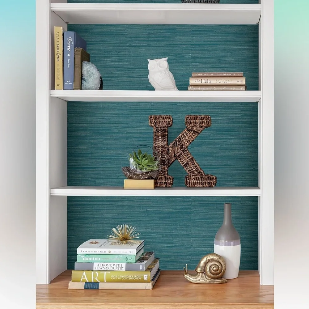 🔥NUWALLPAPER Textured Surface Grassweave Steel Blue NU2874 Peel & Stick NIOB